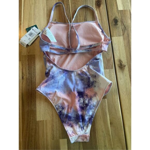 Roxy Active PT Swimming One Piece in Mellow Rose Cloud - Picture 3 of 5